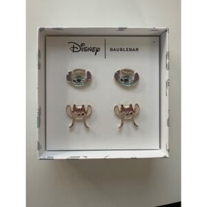 Disney Baublebar Stitch‎ Angel Halo Rhinestone Stud Earrings Set Whimisical